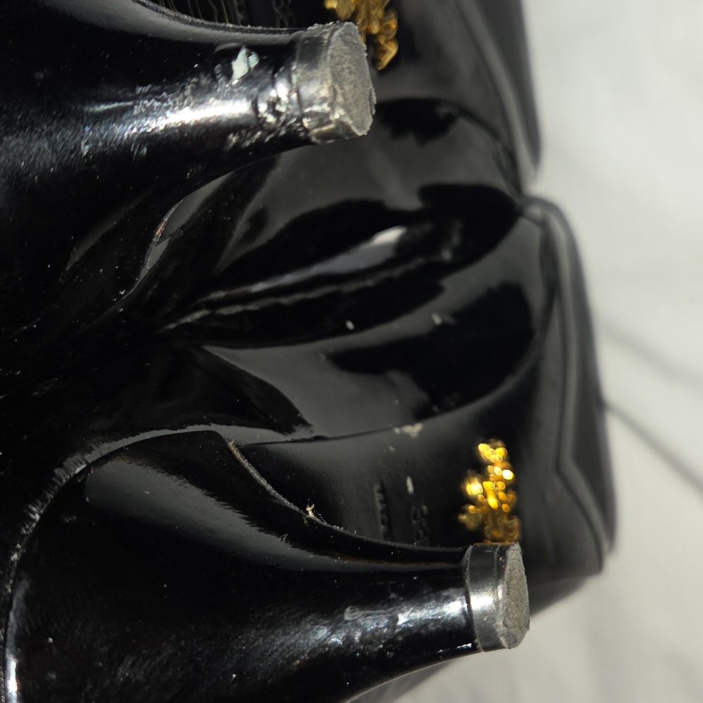 PRADA Black Patent Leather Kitten Heels with Bow 38 1/2 - Picture 12 of 12